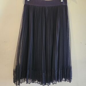 Express Black Tulle Maxi Skirt with Lace Hem Size Small